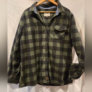 Legendary Whitetails Women's Olive and Black Checkered Flannel Shirt